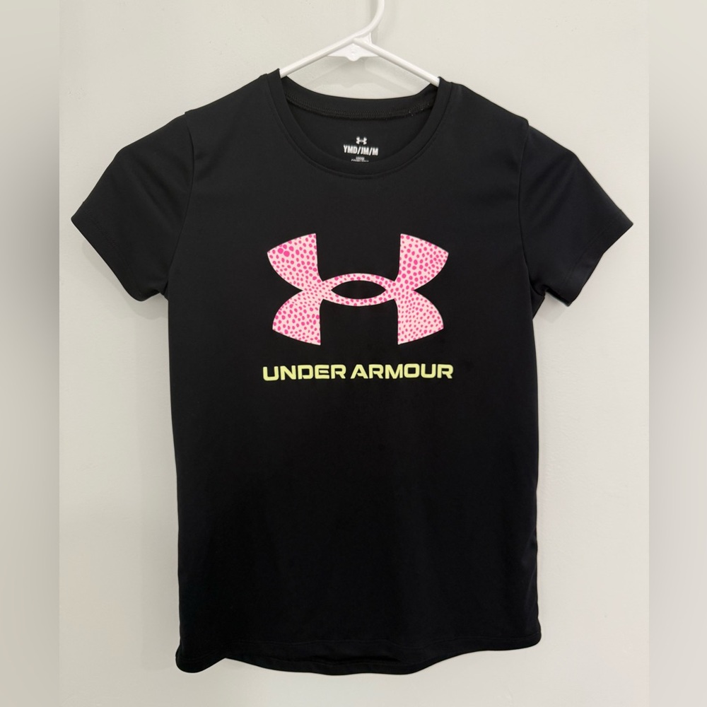 Under Armour Girls' Tech Print Big Logo Short Sleeve Crew
